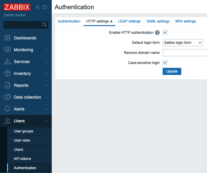 HTTP users authentication