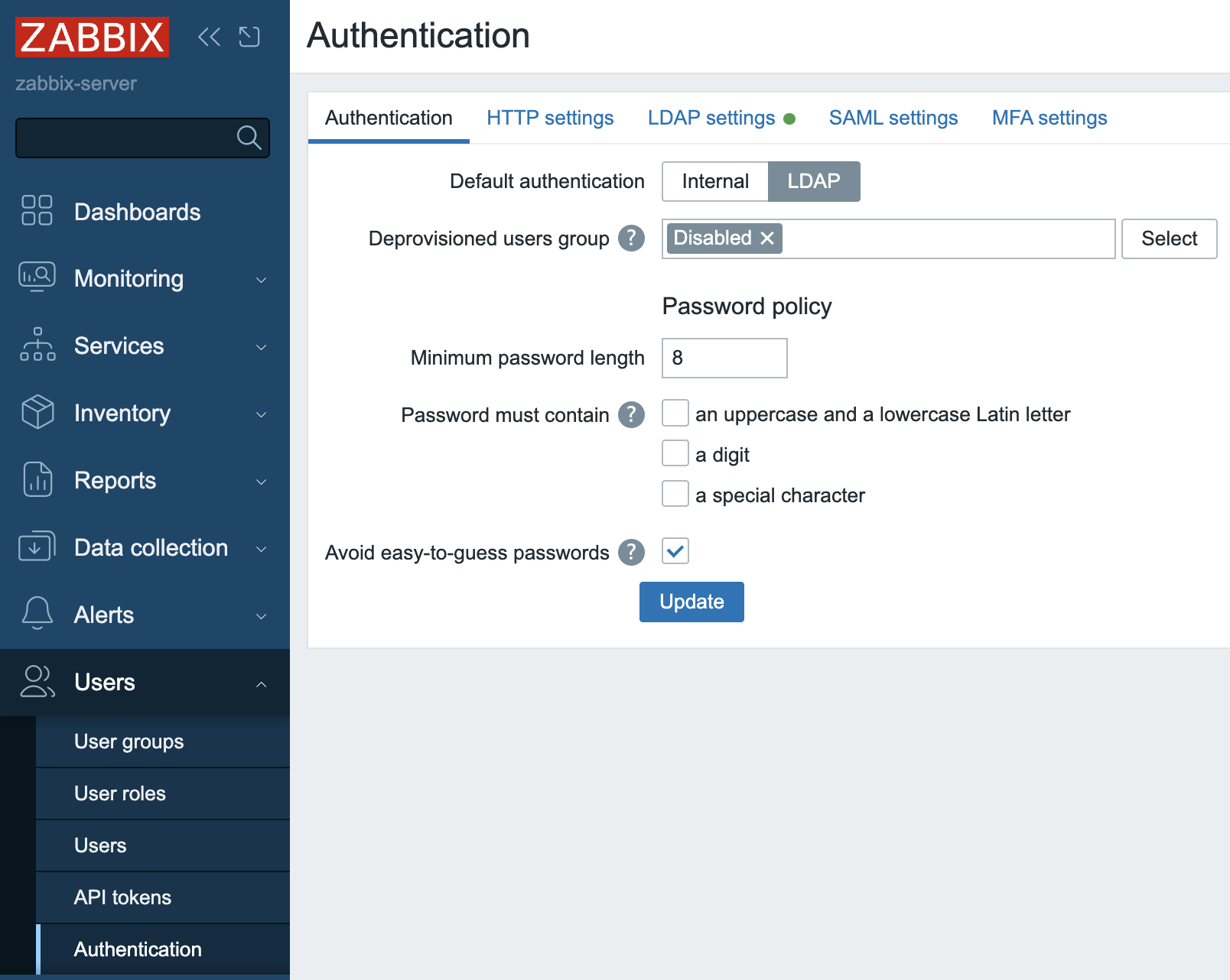 Default authentication