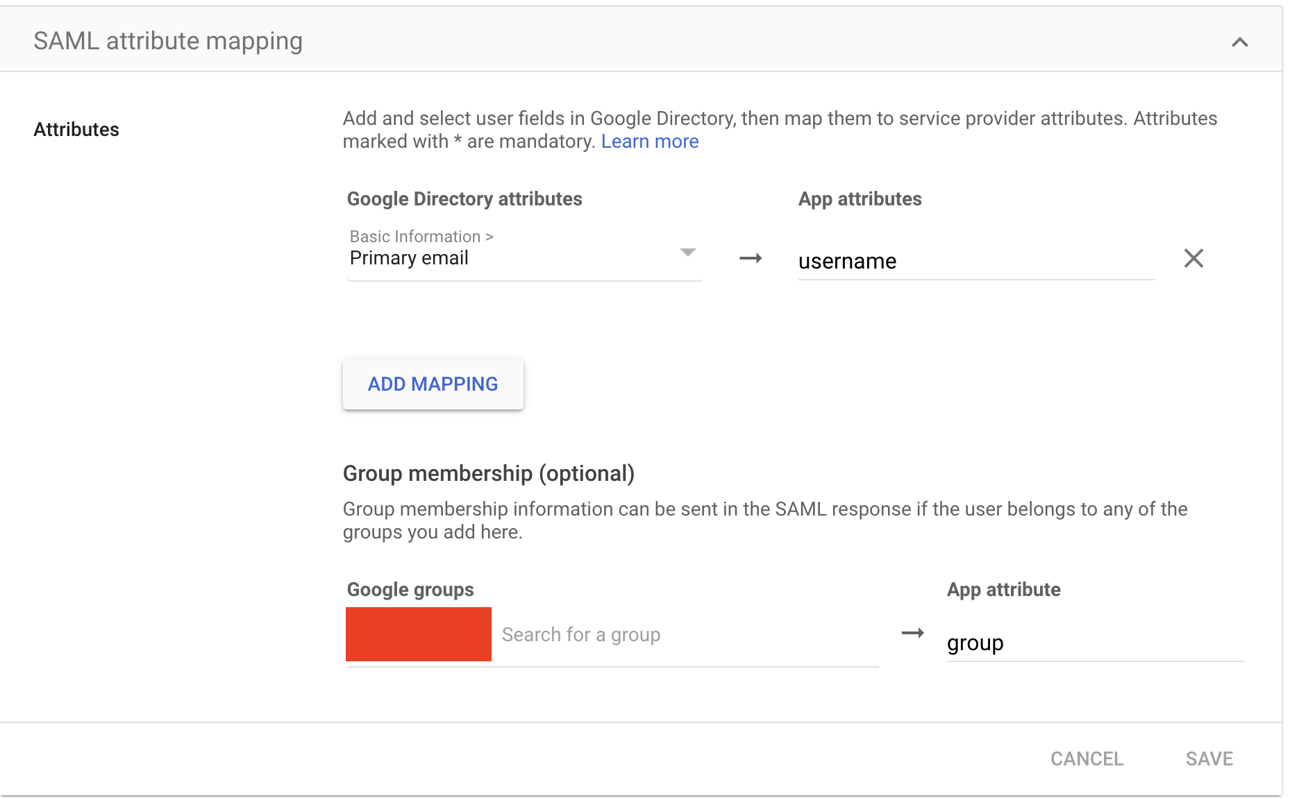 saml mappings