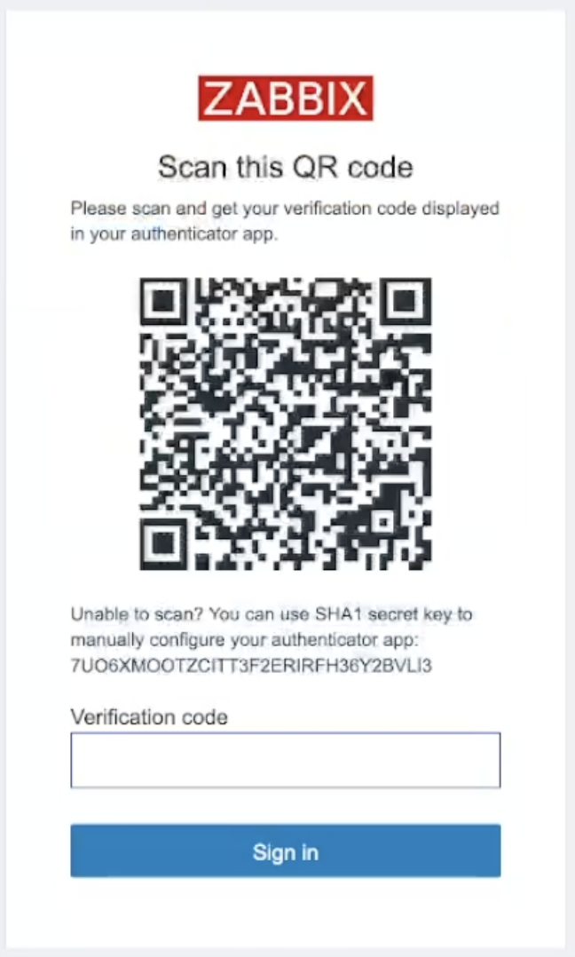 Código QR do MFA TOTP