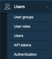 Users menu