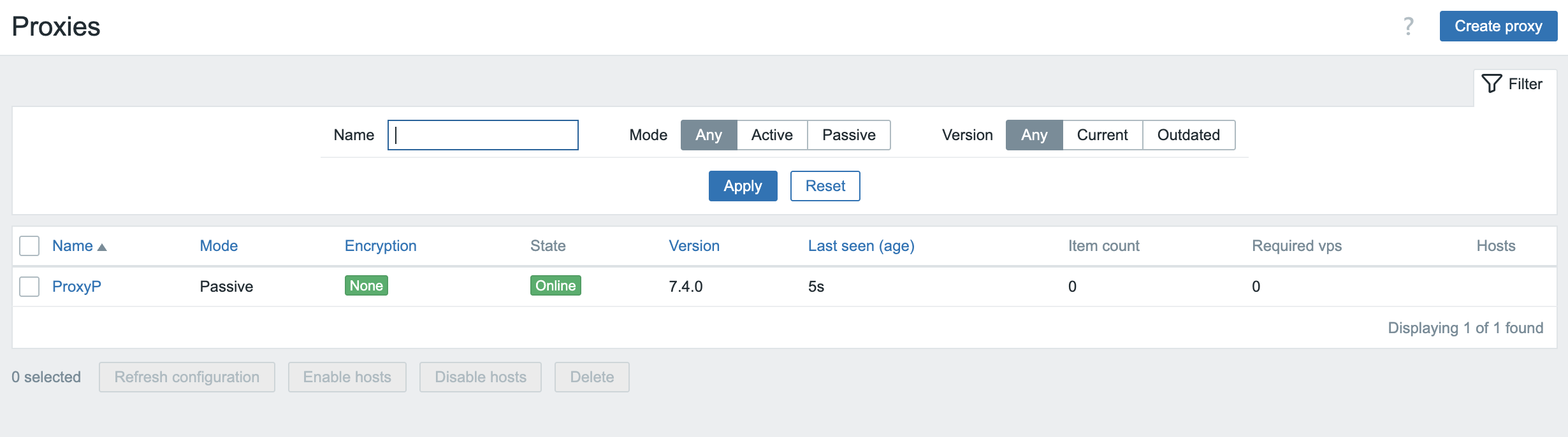 Passive Proxy working