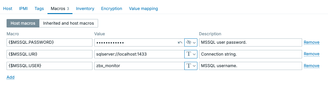 Windows server SQL host macros