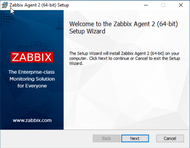 Zabbix Agent Windows install step 1