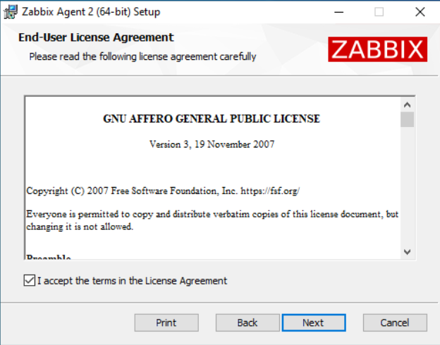 Zabbix Agent Windows install step 1