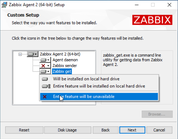 Zabbix Agent Windows install step 1