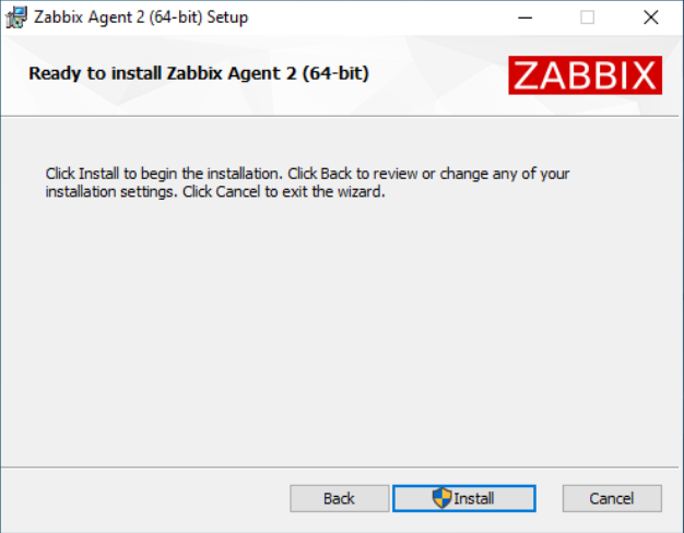 Zabbix Agent Windows install step 1