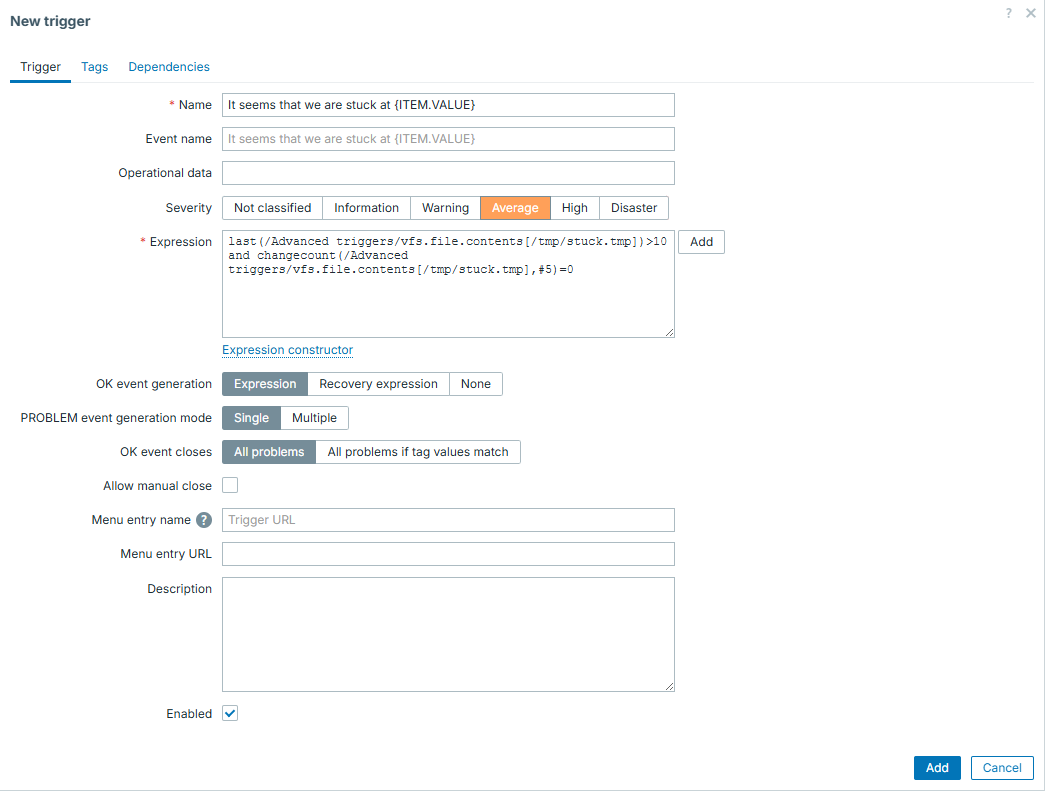 Advanced triggers - detecting stuck