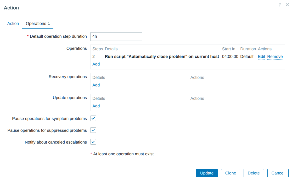 Default operation step